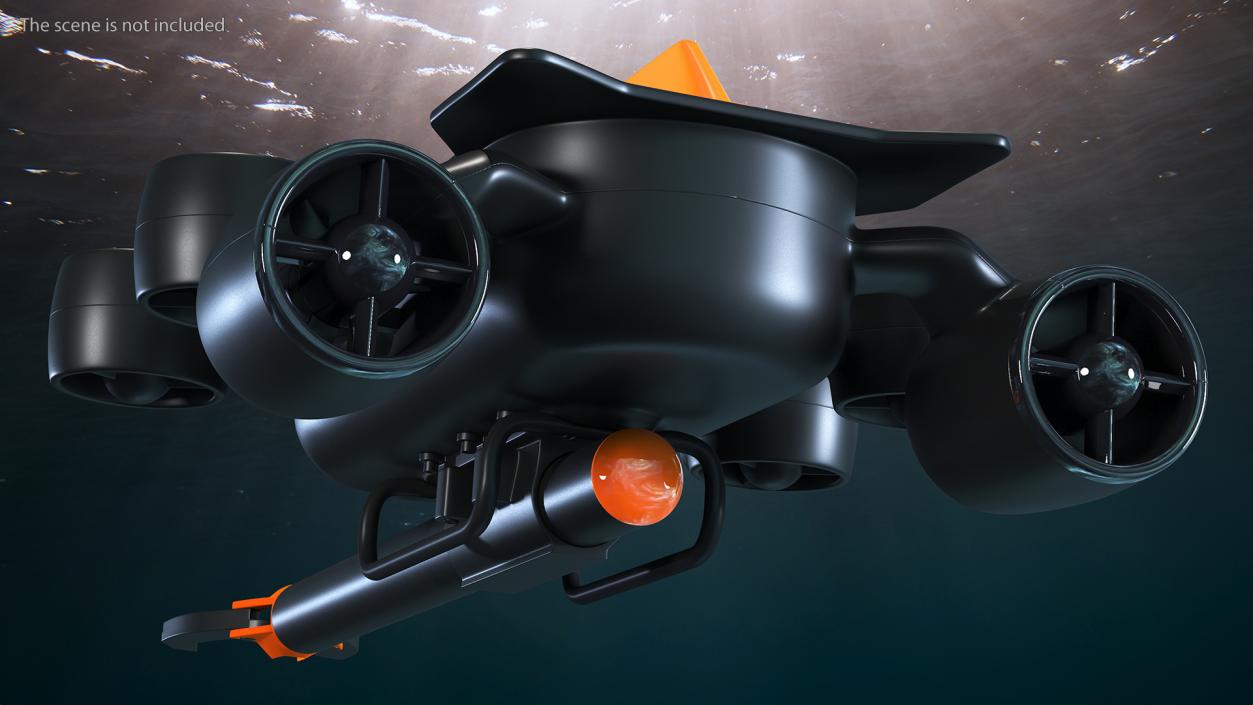 3D Titan Professional Underwater Drone Rigged for Maya