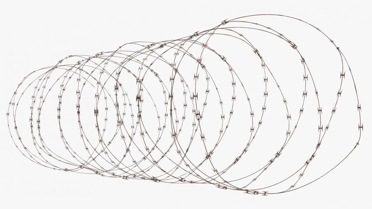 3D model Concertina Razor Tape Coil Obstacle