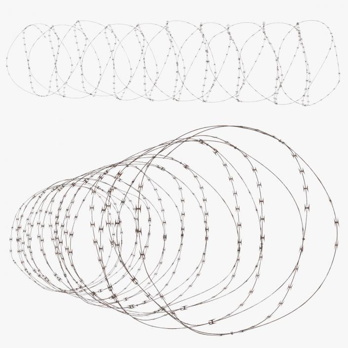 3D model Concertina Razor Tape Coil Obstacle