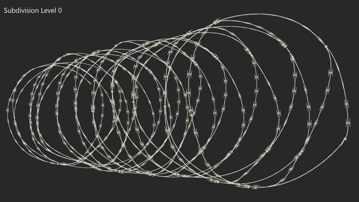 3D model Concertina Razor Tape Coil Obstacle