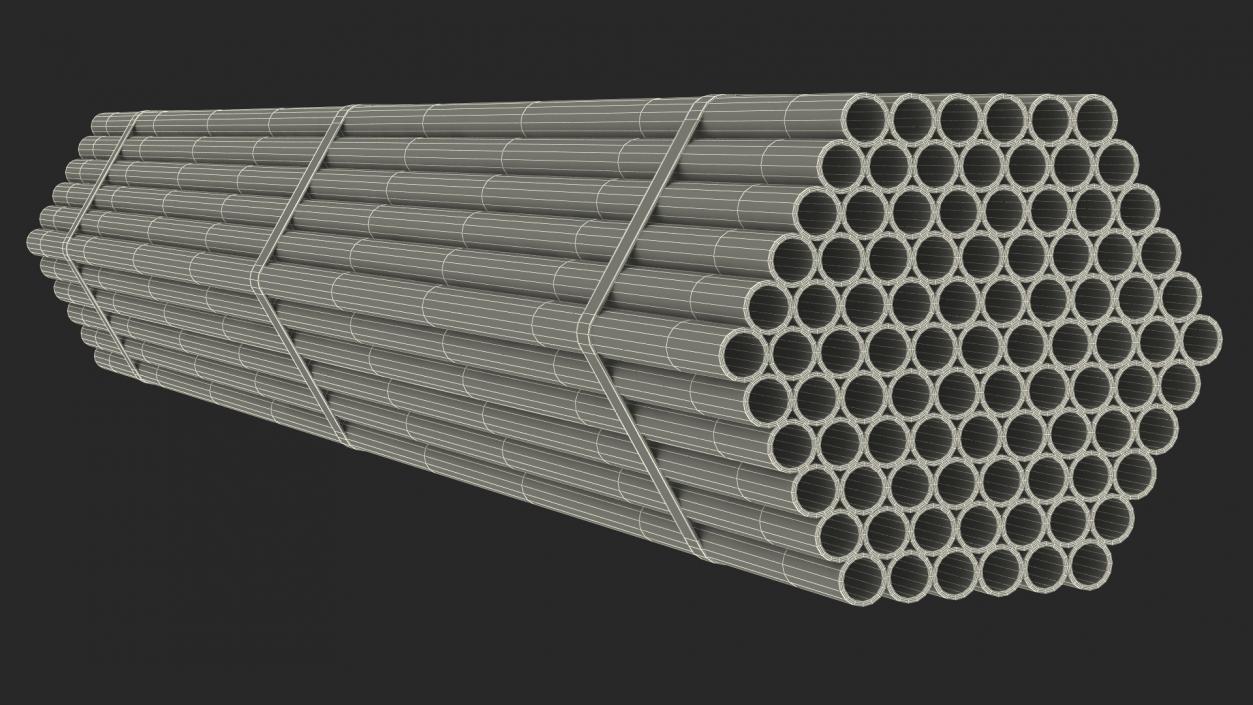 3D Thin Plastic Pipes Bundle 2 Meters 2