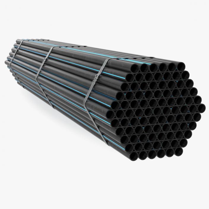 3D Thin Plastic Pipes Bundle 2 Meters 2