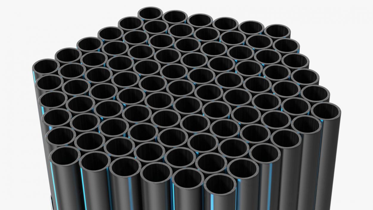 3D Thin Plastic Pipes Bundle 2 Meters 2