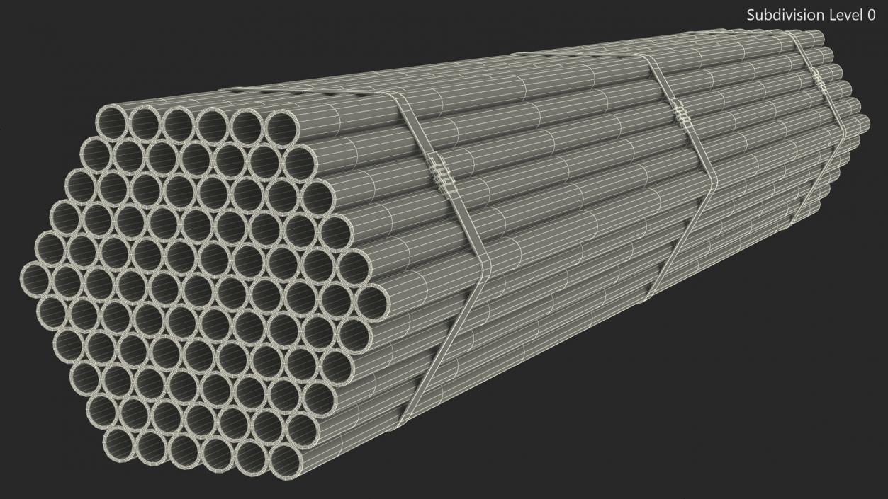 3D Thin Plastic Pipes Bundle 2 Meters 2