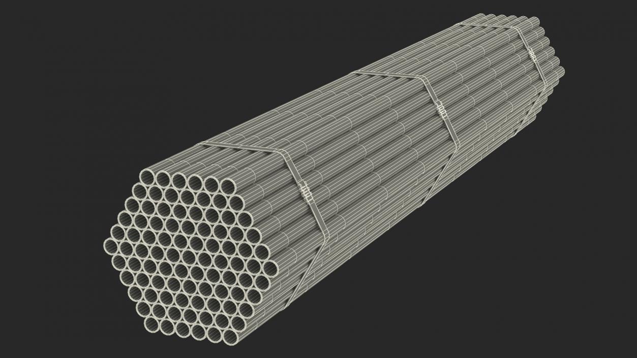 3D Thin Plastic Pipes Bundle 2 Meters 2