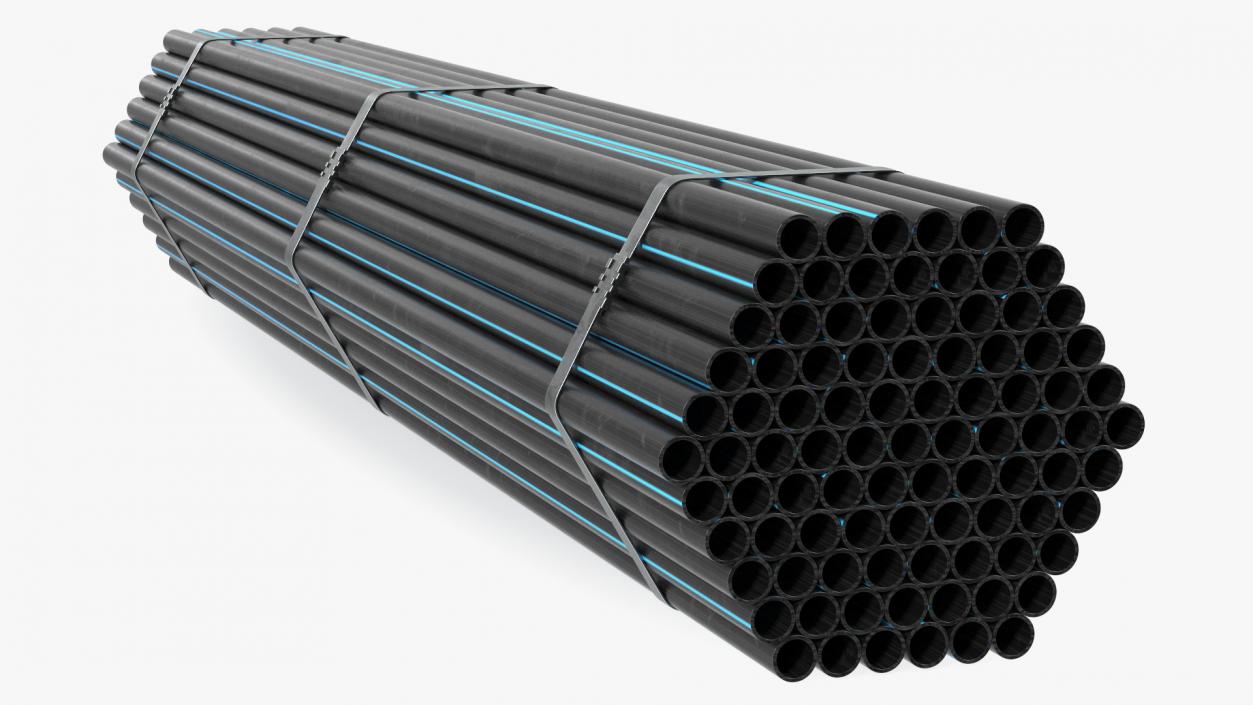 3D Thin Plastic Pipes Bundle 2 Meters 2