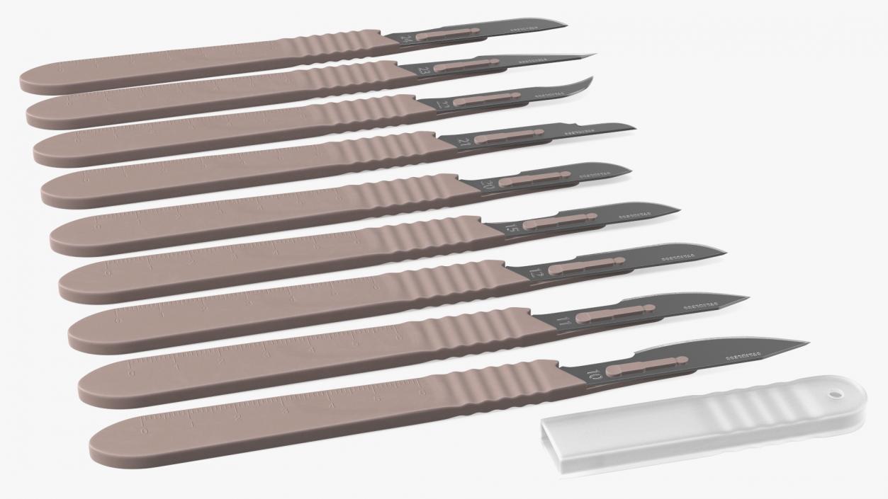 3D Sterile Scalpels with Plastic Handles Set