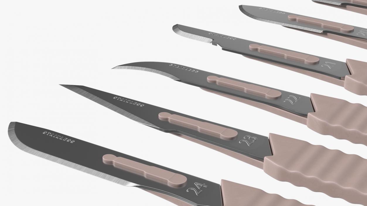 3D Sterile Scalpels with Plastic Handles Set