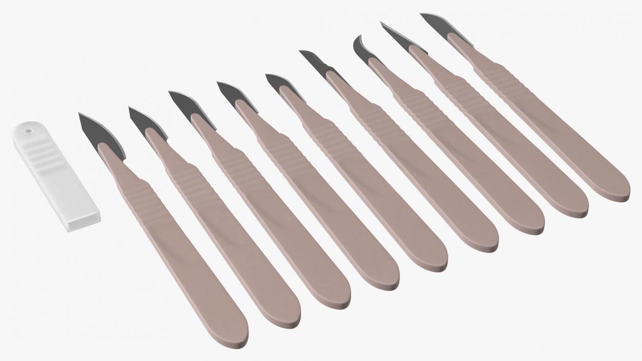 3D Sterile Scalpels with Plastic Handles Set