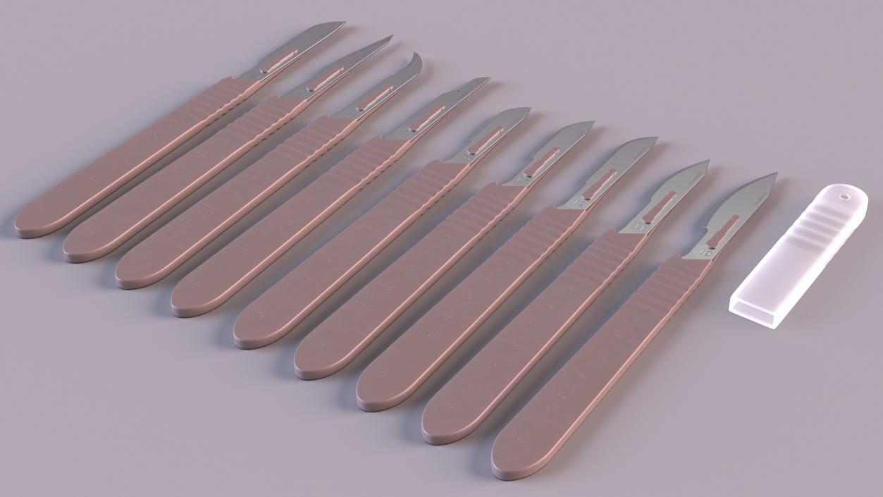 3D Sterile Scalpels with Plastic Handles Set