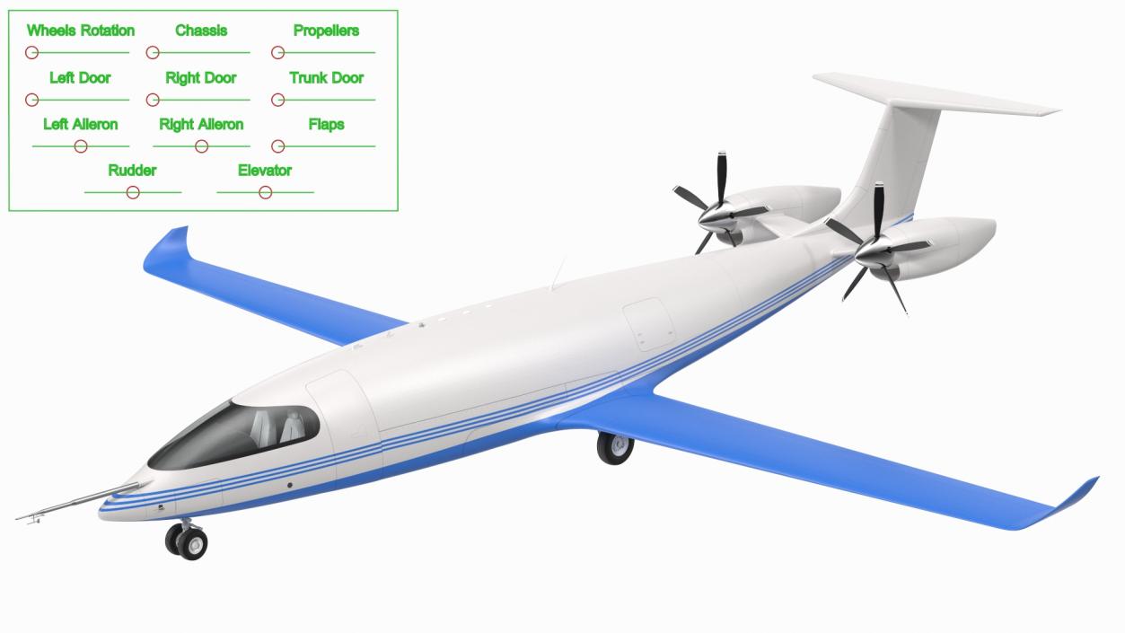 Electric Cargo Aircraft Rigged for Maya 3D model