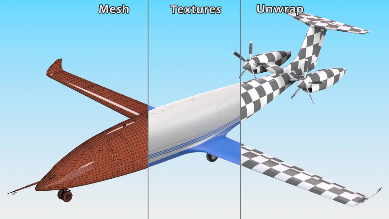 Electric Cargo Aircraft Rigged for Cinema 4D 3D model