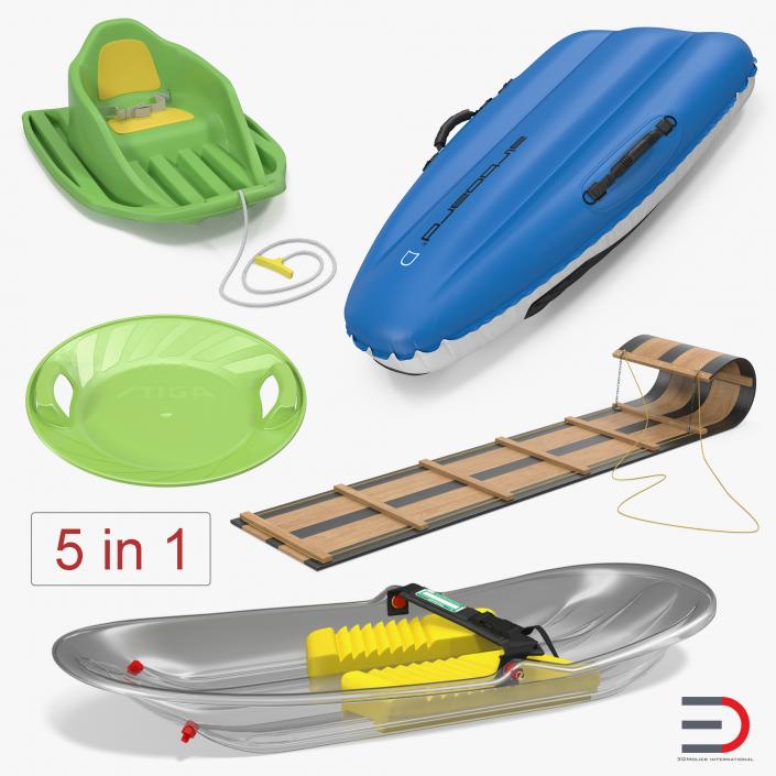 3D Snow Sleds Collection