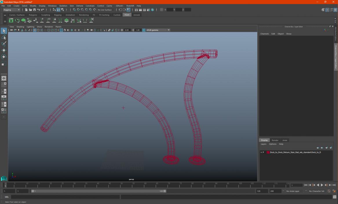 3D model Deck to Deck Return Stair Rail