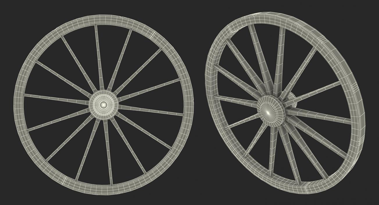 3D Antique Wagon Wheels Collection