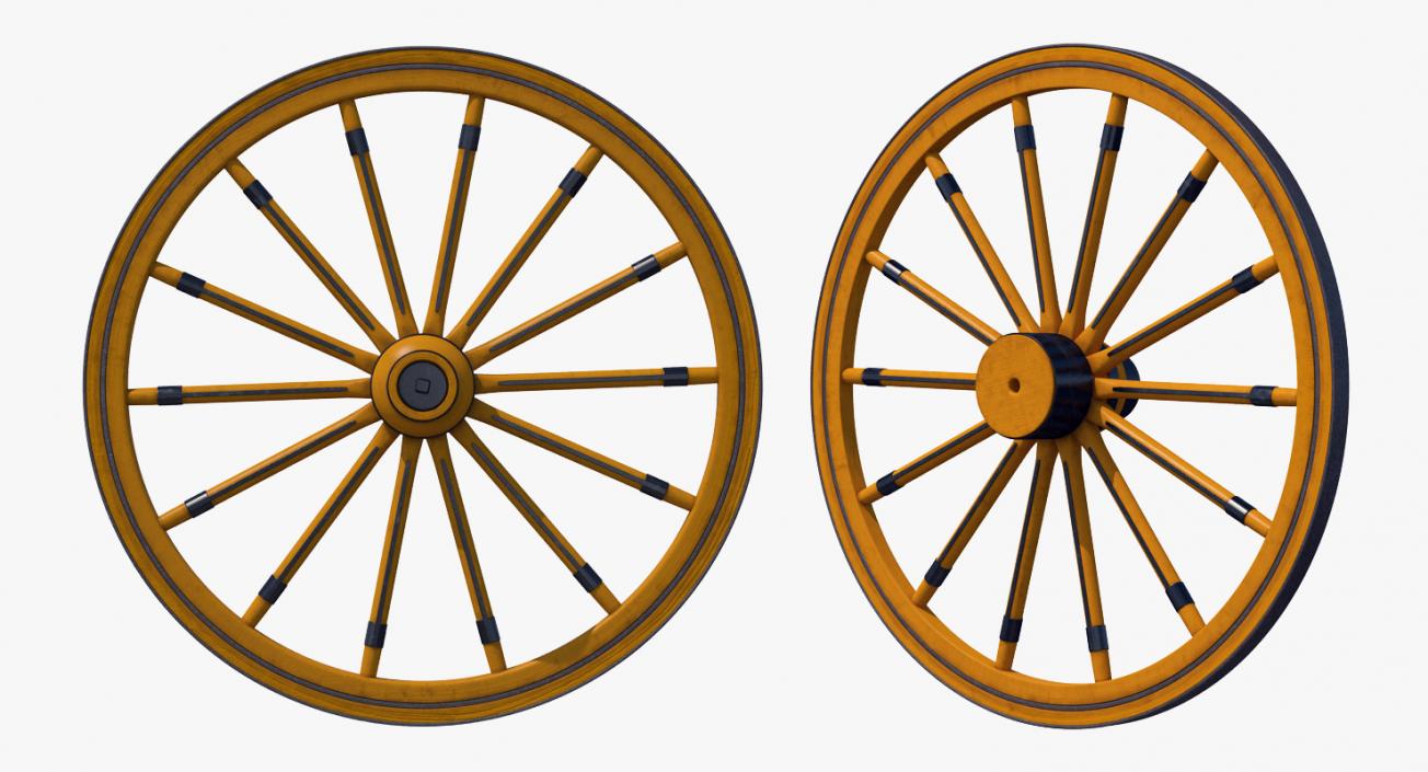 3D Antique Wagon Wheels Collection