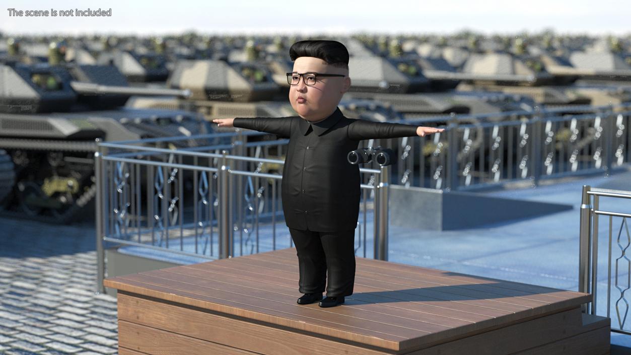 3D Cartoon Kim Jong Un Rigged