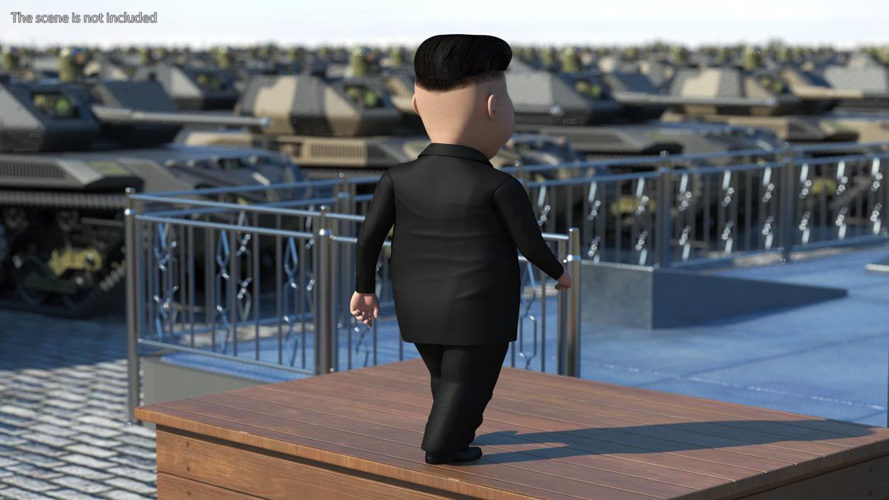 3D Cartoon Kim Jong Un Rigged