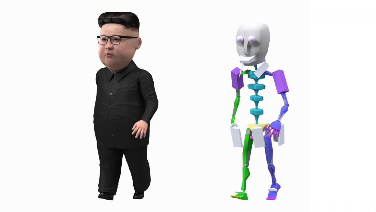 3D Cartoon Kim Jong Un Rigged