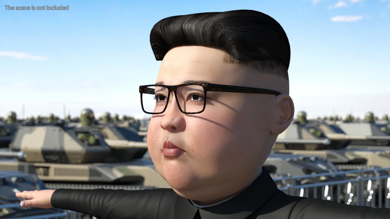 3D Cartoon Kim Jong Un Rigged