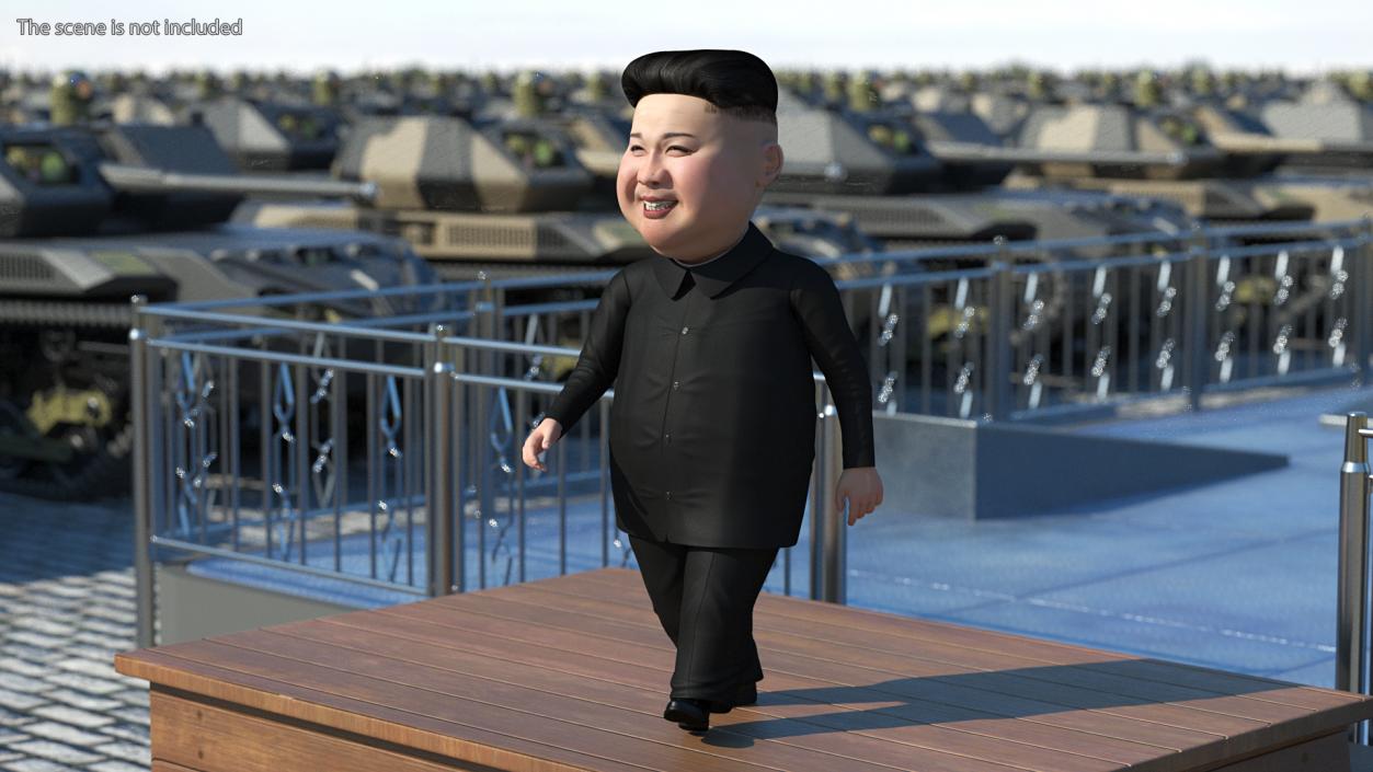 3D Cartoon Kim Jong Un Rigged