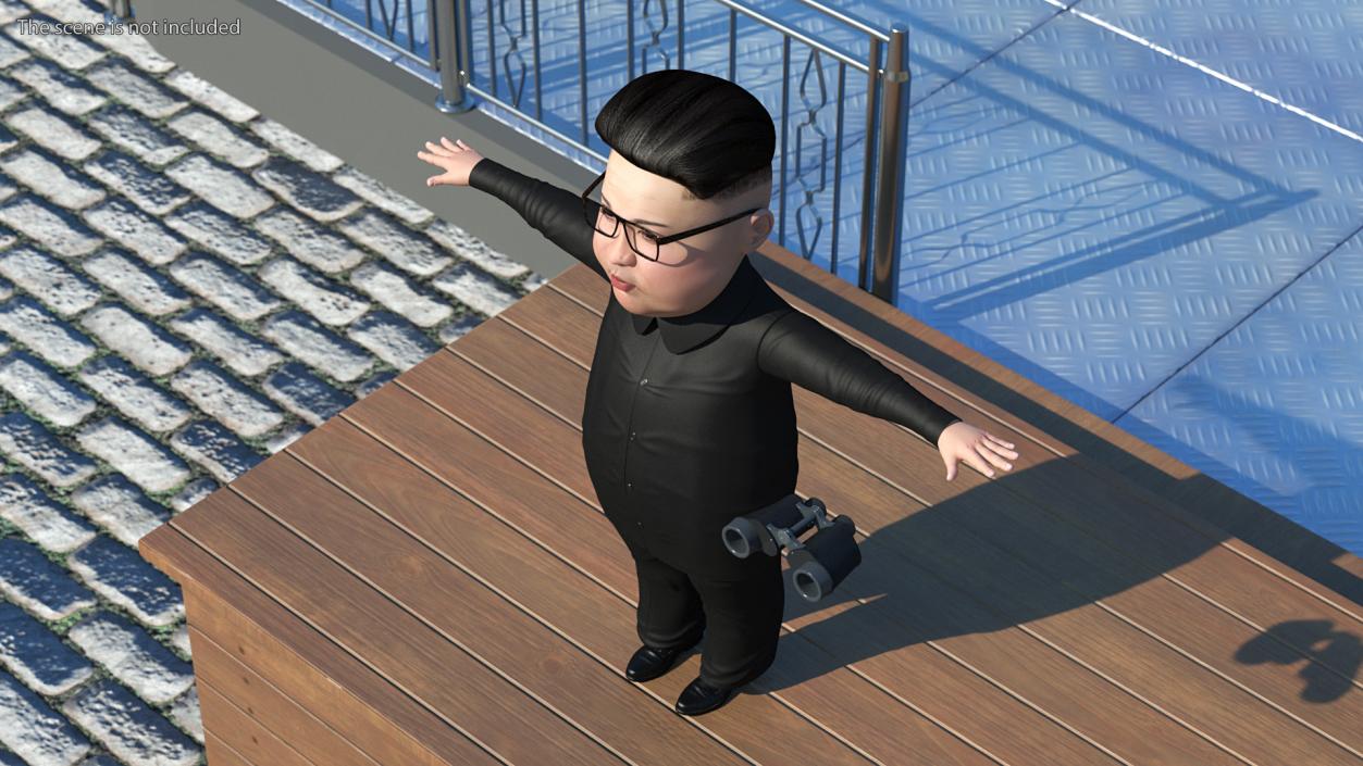 3D Cartoon Kim Jong Un Rigged