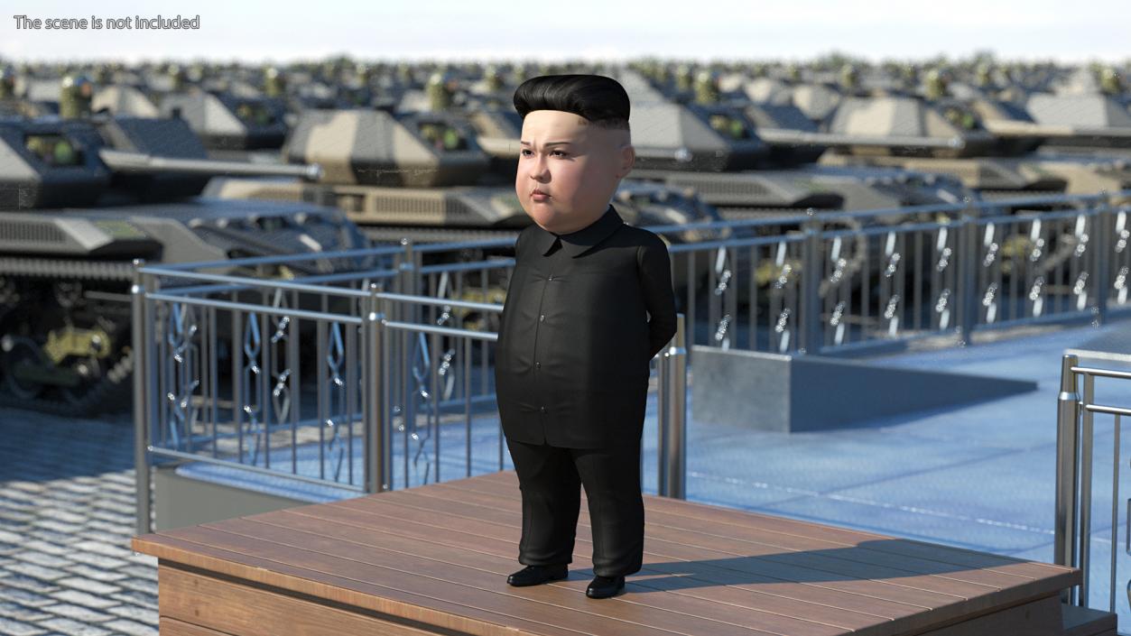 3D Cartoon Kim Jong Un Rigged