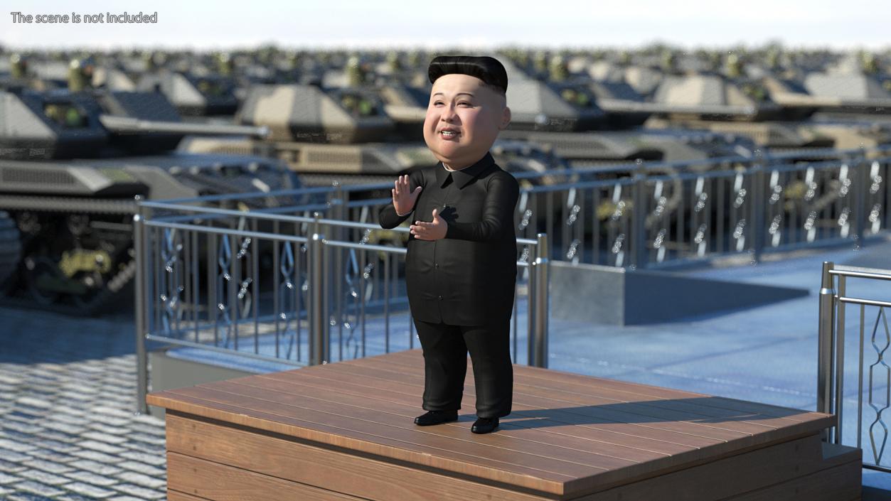 3D Cartoon Kim Jong Un Rigged