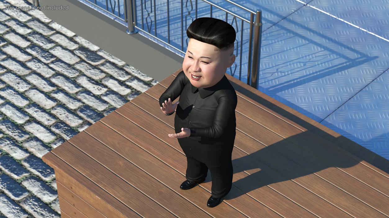 3D Cartoon Kim Jong Un Rigged