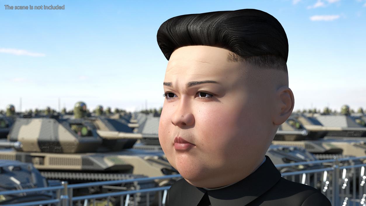 3D Cartoon Kim Jong Un Rigged