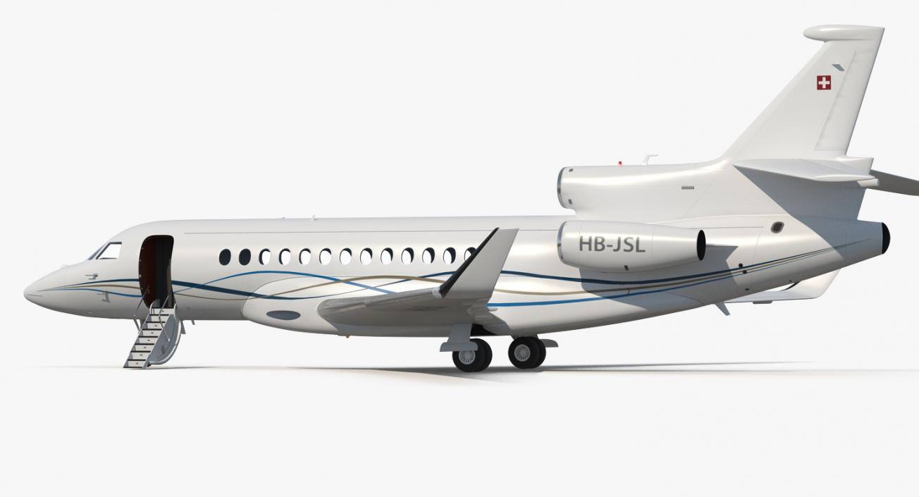 3D model Business Long Range Trijet Dassault Falcon 7X