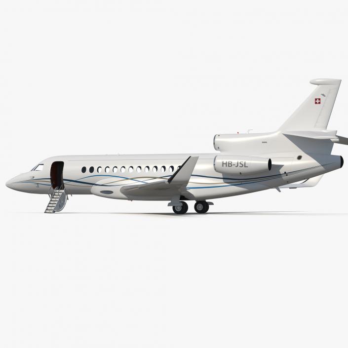 3D model Business Long Range Trijet Dassault Falcon 7X