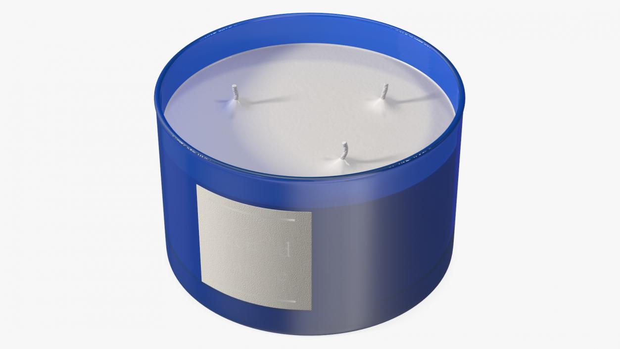 3D model Scented Candle Blue with Label