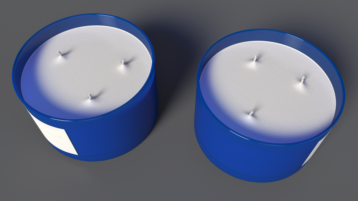 3D model Scented Candle Blue with Label