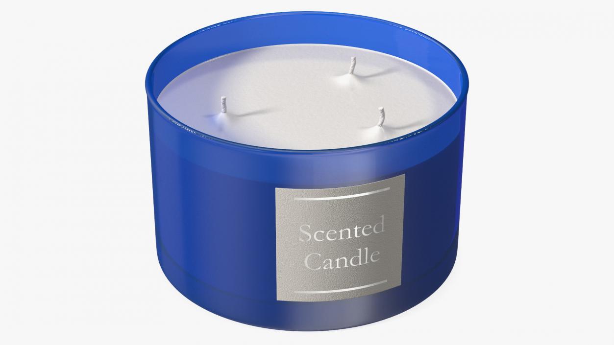 3D model Scented Candle Blue with Label