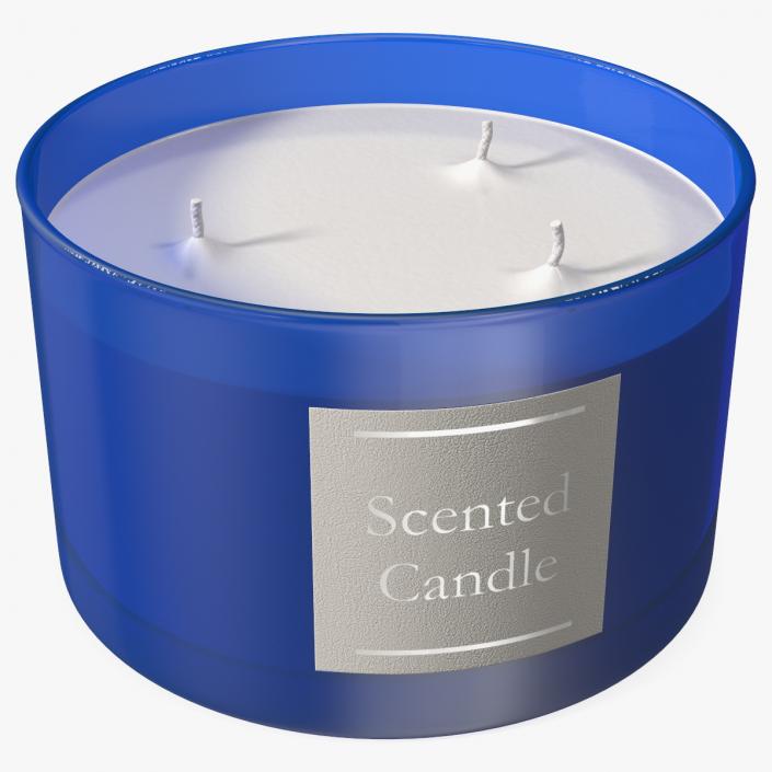 3D model Scented Candle Blue with Label