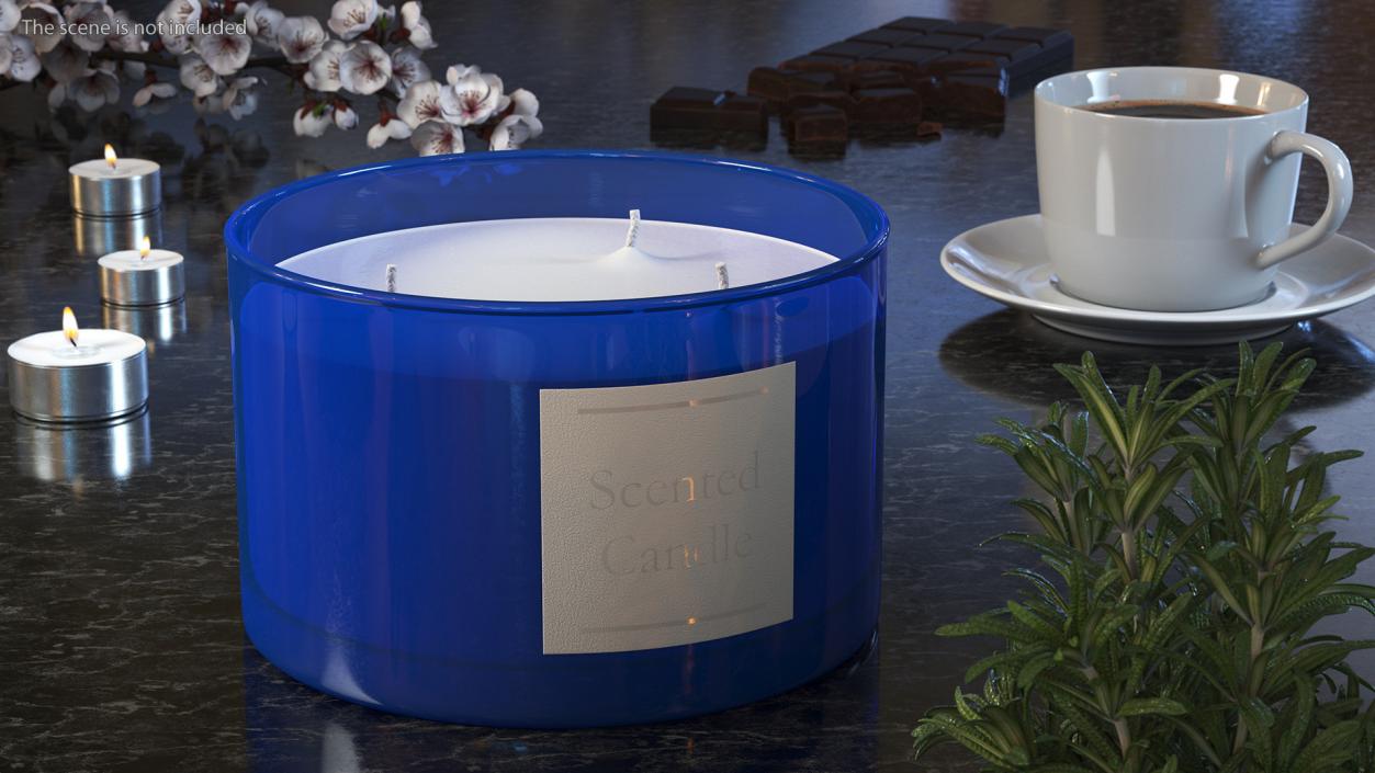 3D model Scented Candle Blue with Label