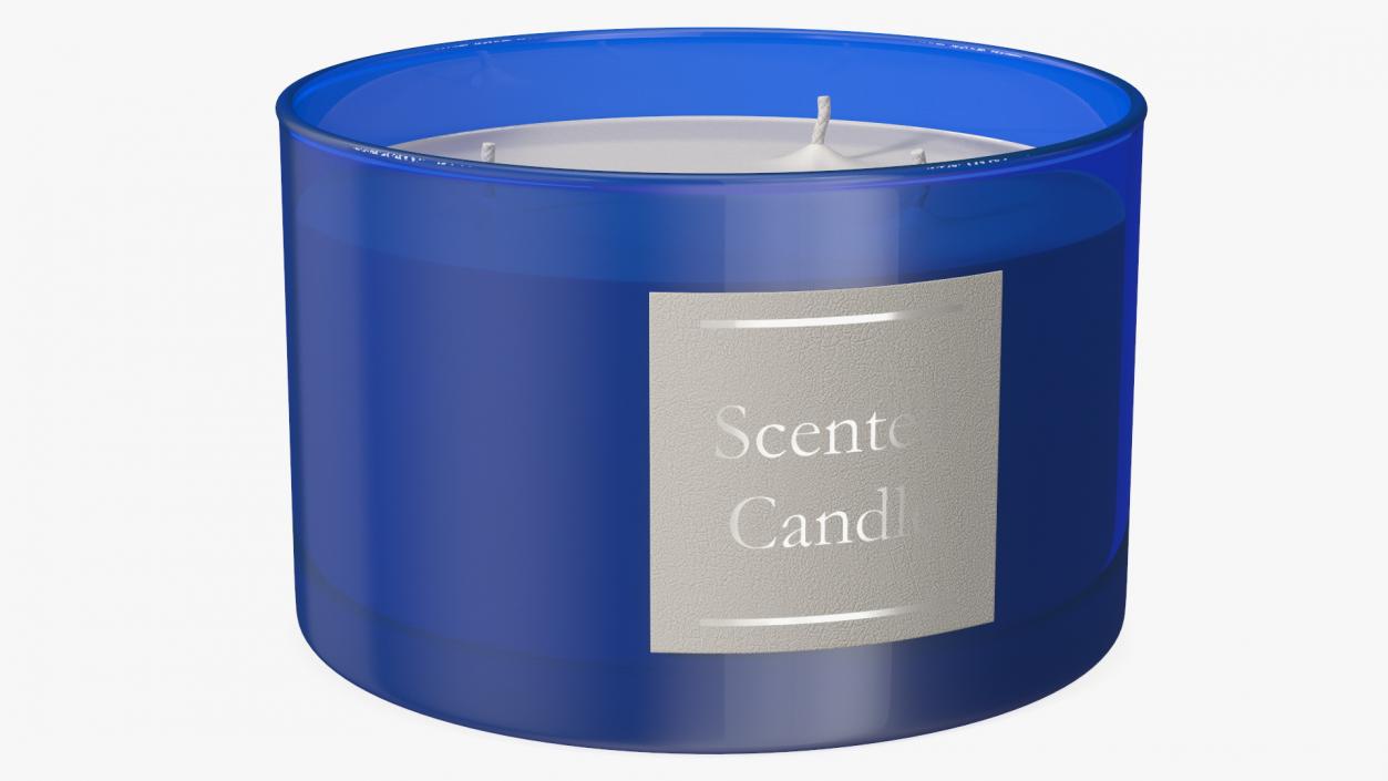 3D model Scented Candle Blue with Label