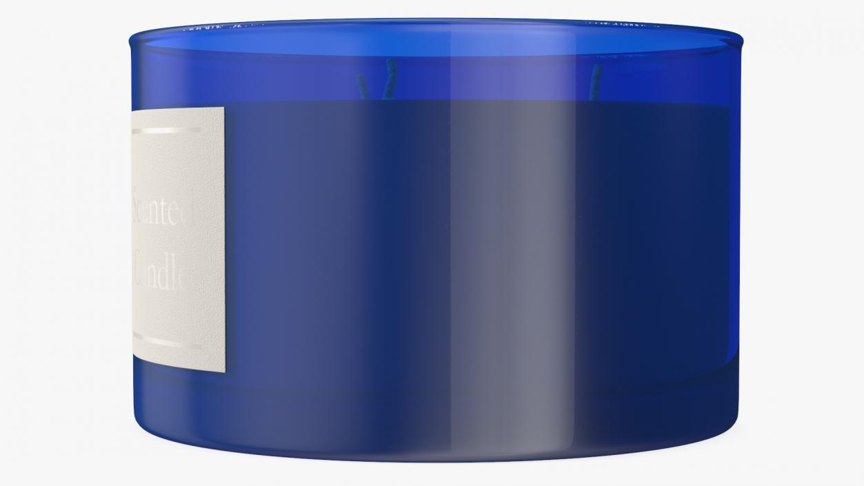 3D model Scented Candle Blue with Label