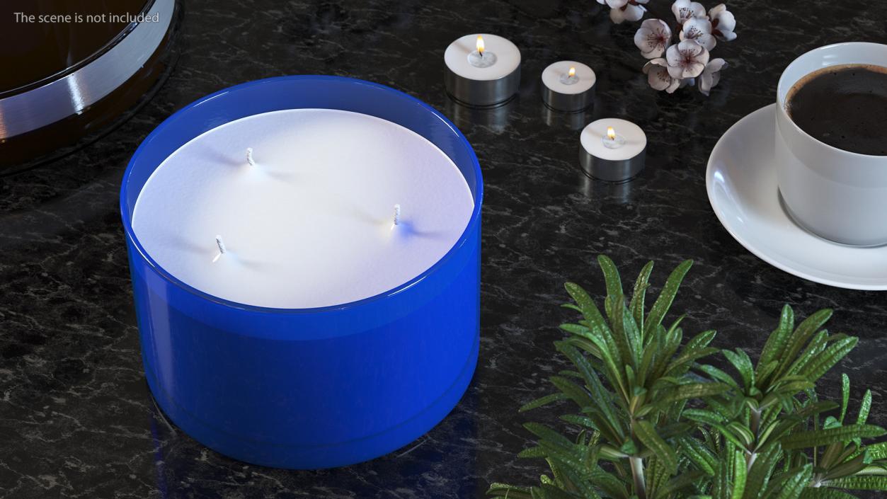 3D model Scented Candle Blue with Label