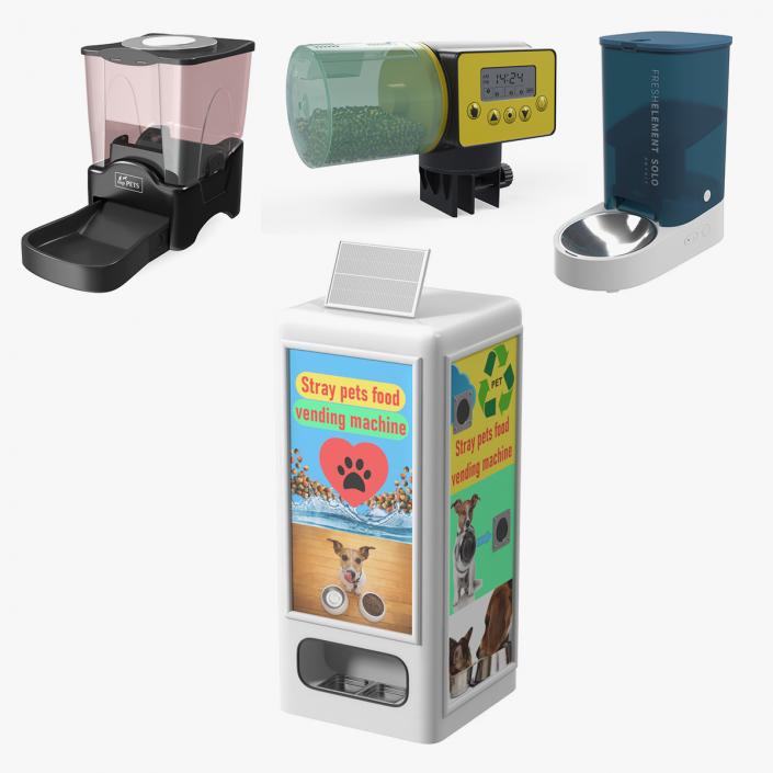 Automatic Pet Feeder Food Dispensers Collection 2 3D model