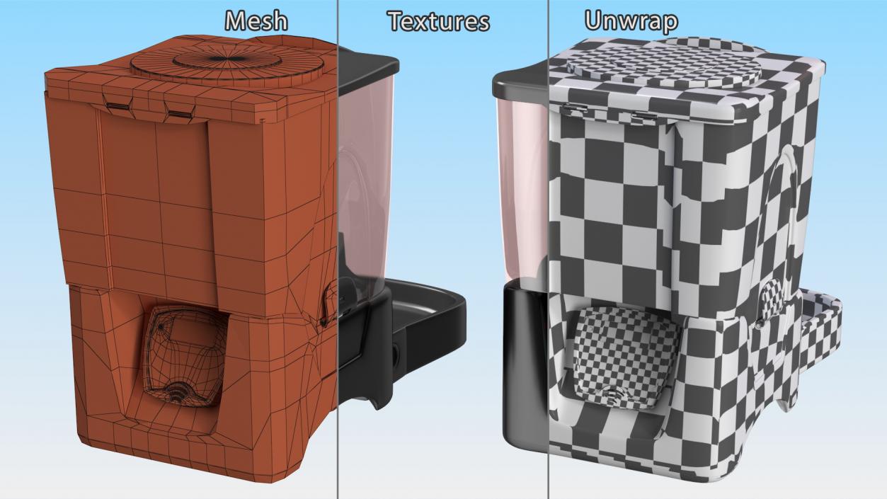 Automatic Pet Feeder Food Dispensers Collection 2 3D model