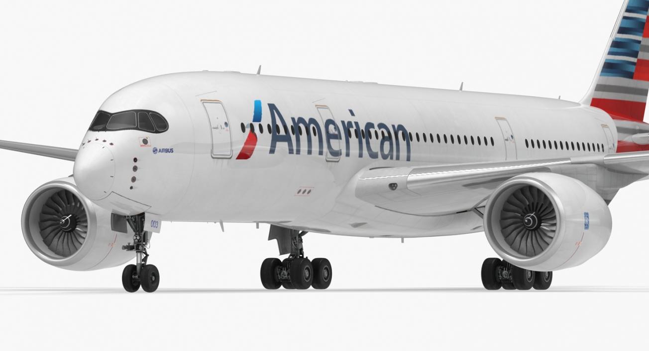 3D Airbus A350-800 American Airlines model