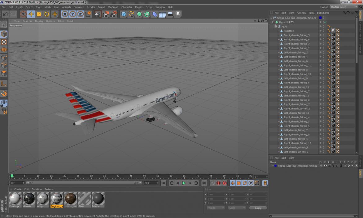 3D Airbus A350-800 American Airlines model