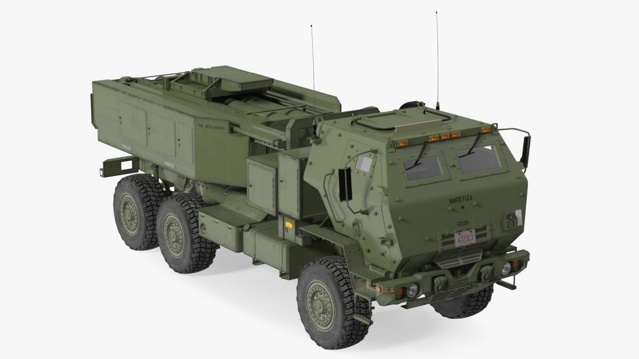 3D model M142 High Mobility Artillery Rocket System Green Rigged