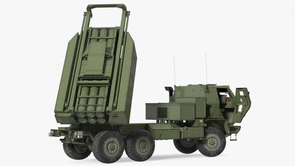 3D model M142 High Mobility Artillery Rocket System Green Rigged