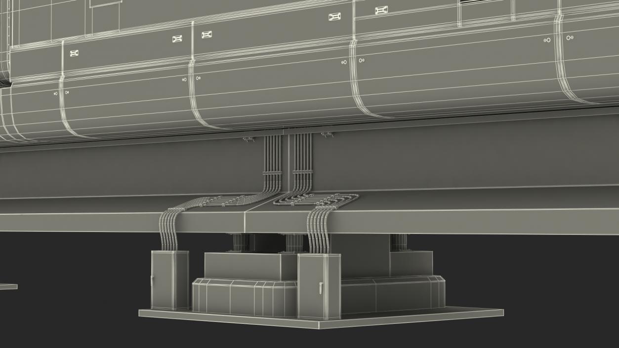 3D model Chinese Maglev Bullet Train on Rail