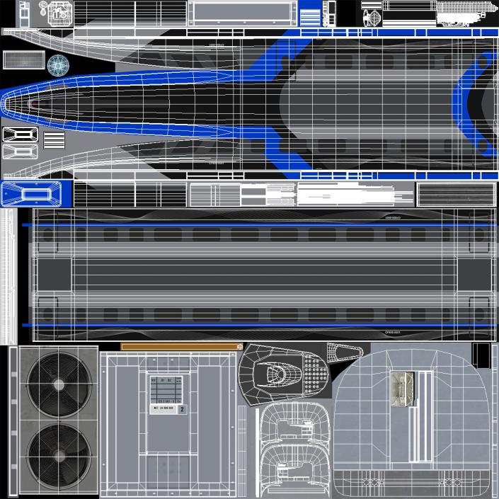 3D model Chinese Maglev Bullet Train on Rail