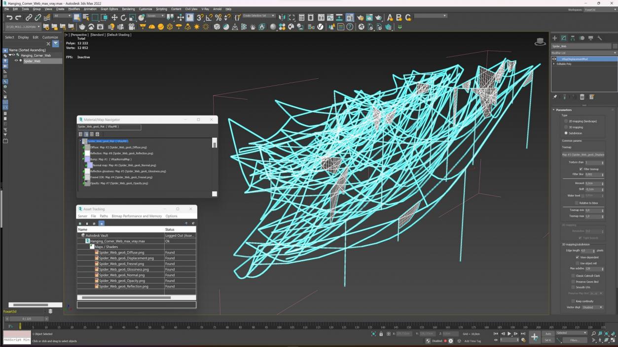 3D Hanging Corner Web model