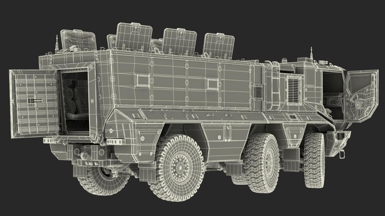 3D MRAP KAMAZ 63968 Typhoon Rigged